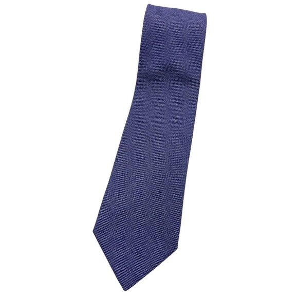 BOGGI Men's Wool Cotton Necktie LUXURY Tie XL Solid Purple W:3.5" EUC